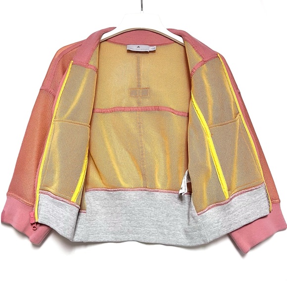 Adidas by Stella McCartney Womens Studio Bomber Jacket Size Smalll Mesh Peach - Picture 3 of 14